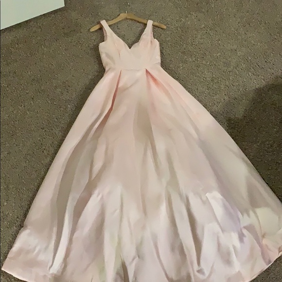 pastel pink evening dress